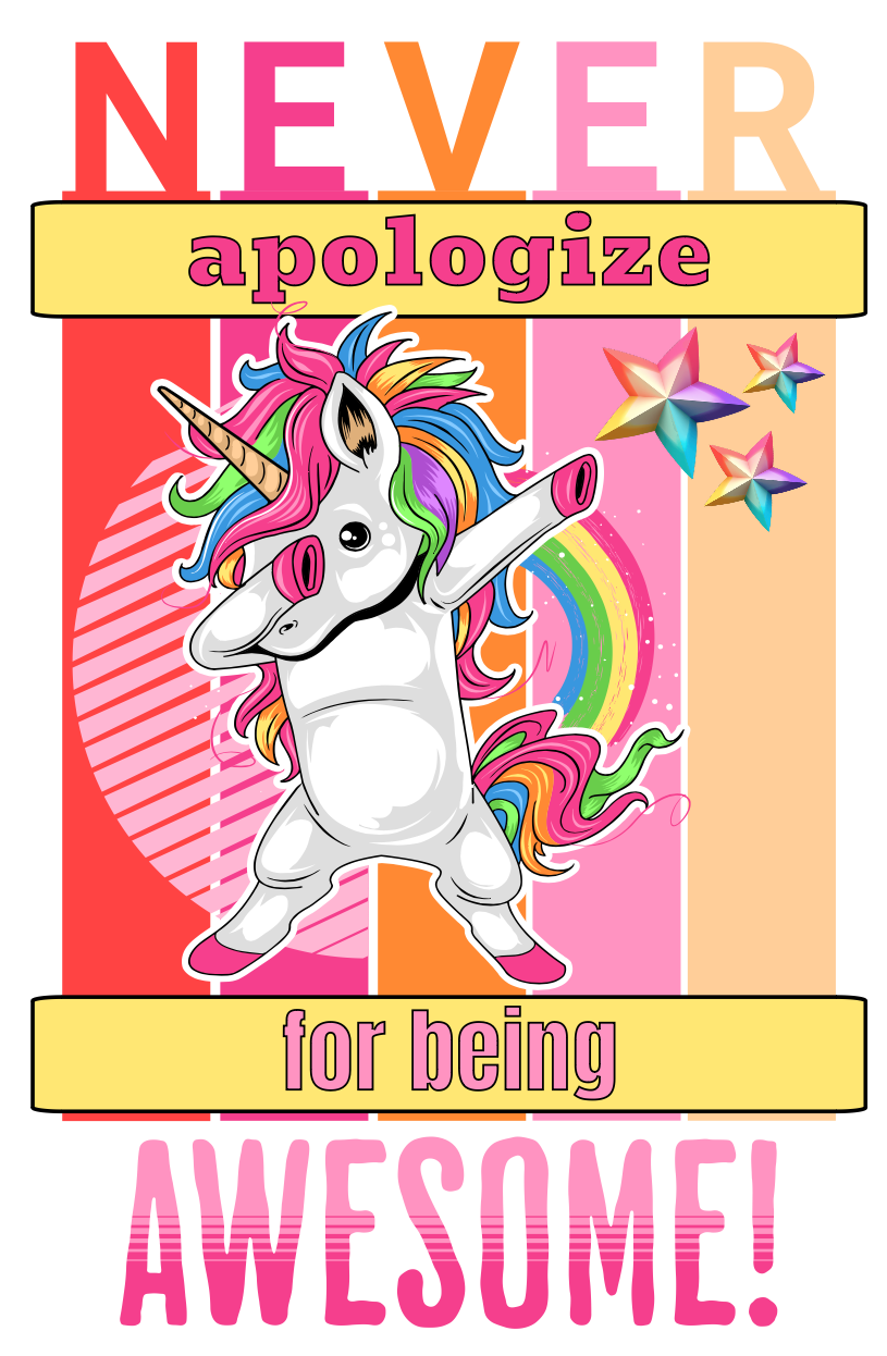 NEVER APOLOGIZE FOR BEING AWESOME (ZIPPER FRONT HOODIE)