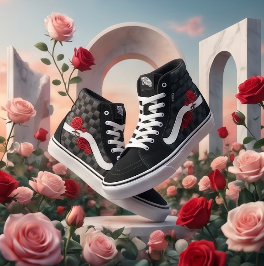 Floral Check High-Top Sneakers – Classic Vans with a Bold Twist 🌹👟
