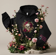 Skull & Bloom Hoodie – Dark Beauty 🌹