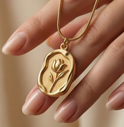 Embossed Rose Necklace