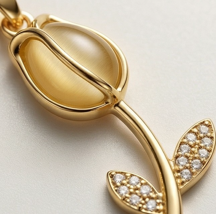 Ivory Onyx Tulip Necklace