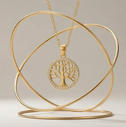 Tree of Life Diamond Halo Necklace