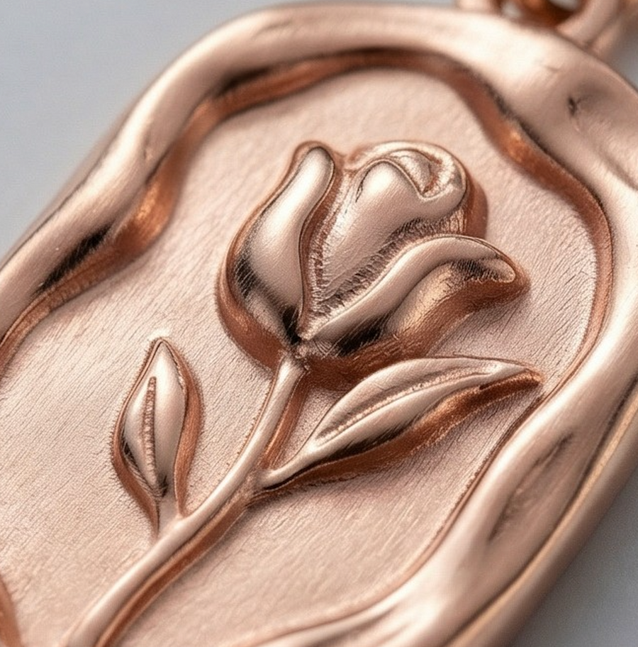 Embossed Rose Necklace