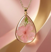 Personalized Dried Flower Resin Necklace