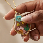 Personalized Dried Flower Resin Necklace