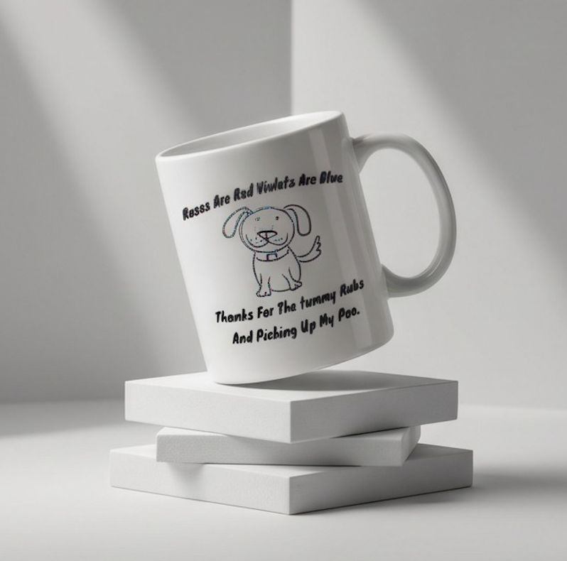 Roses are red poem from pet dog lover mug