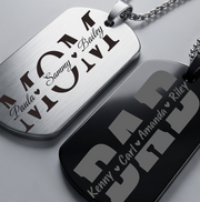 Custom Mom & Dad Stainless Steel Military Style ID Tags