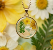 Personalized Dried Flower Resin Necklace