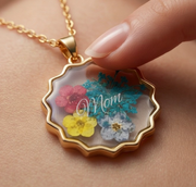 Personalized Dried Flower Resin Necklace