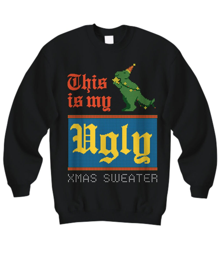 Ugly sweater dinosaur christmas sweatshirt