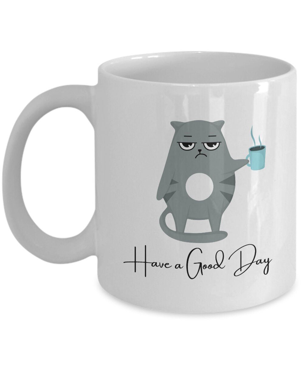 Good day mug with cat