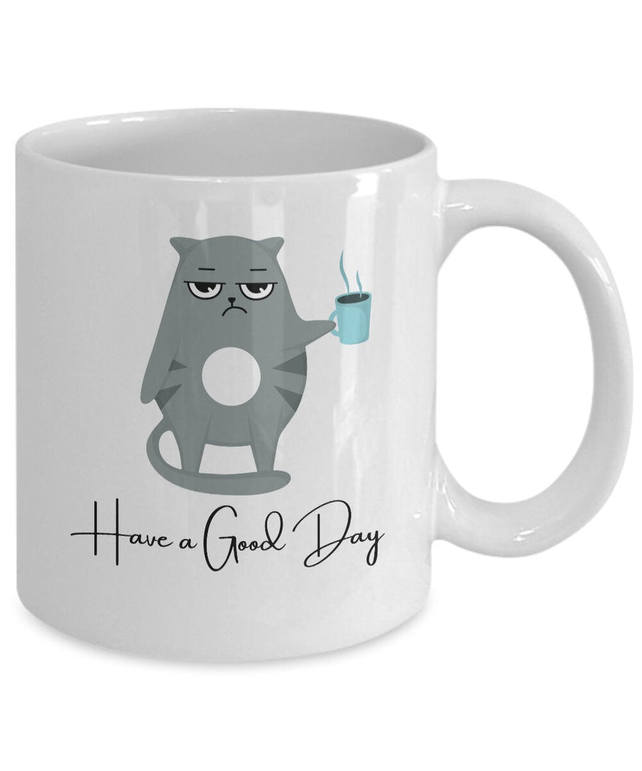 Good day mug with cat