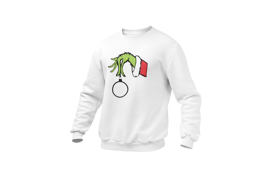 Grinch Hand Christmas Ornament Sweatshirt