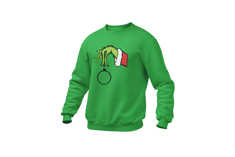 Grinch Hand Christmas Ornament Sweatshirt